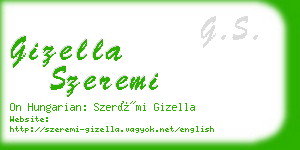 gizella szeremi business card